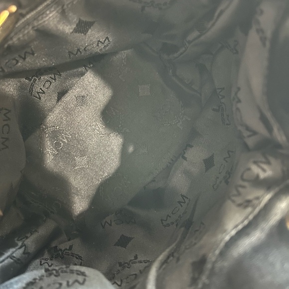 MCM VINTAGE MINI DRAWSTRING BUCKET BLACK LEATHER BAG - Picture 13 of 13